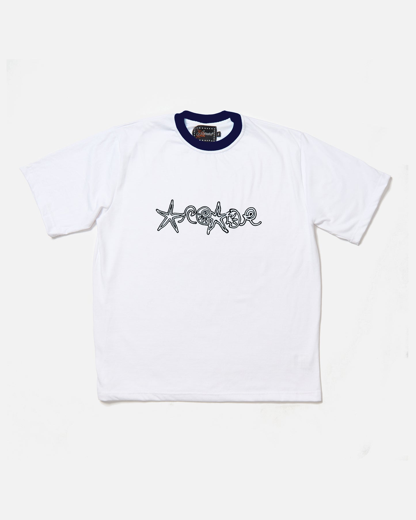 Oceanic Ringer Tee (Nautical blue/ White)