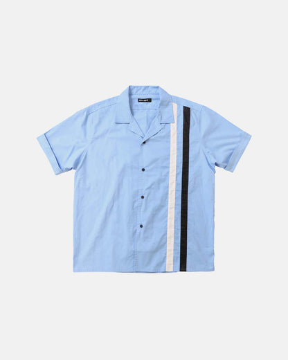 Cotton Striped Bowling Shirt Baby Blue