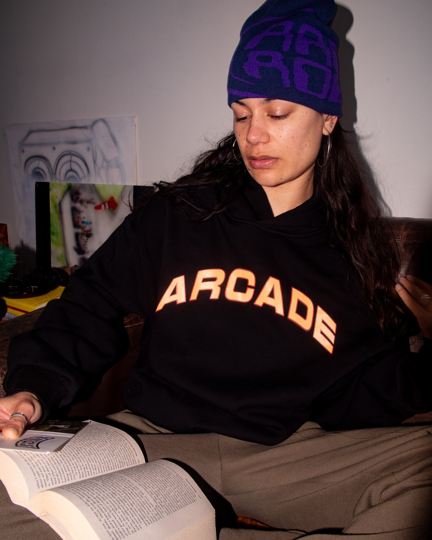 Woven Bubble Beanie - Purp