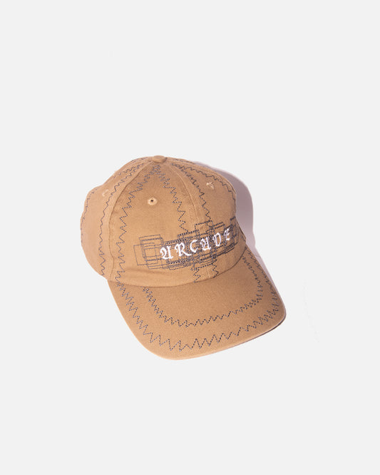 Squiggle Stitch Cap - Brown